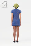 YANYAN KNITS 24 Autumn and Winter Short Sleeve Dress YYK-YYW24-0022-LAN Blue